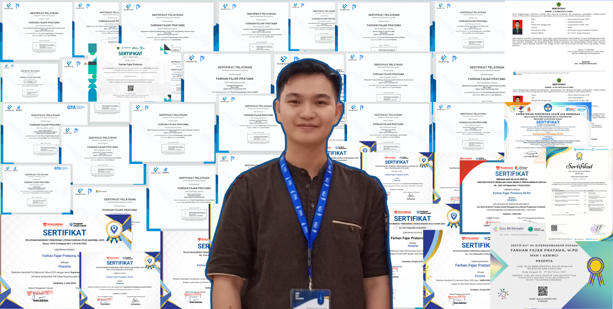 Peningkatan Kapasitas Pendidik: Pembina PIK-R MAN 1 Kerinci Farhan Fajar Pratama, M.Pd., Raih 43 Sertifikat Diklat dan 250+ JP di Tahun 2025